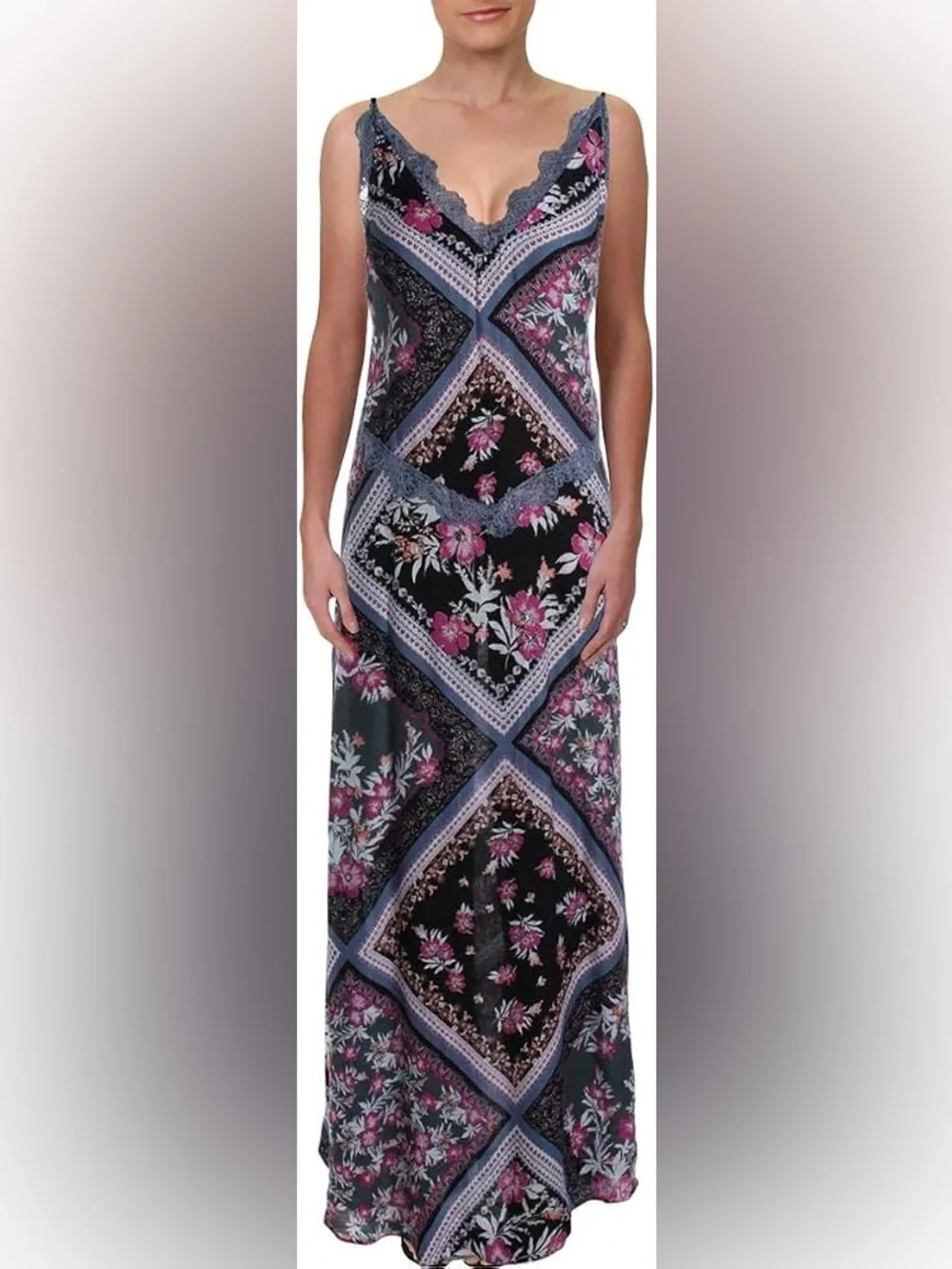 Free People Stevie Floral Lace Trim Maxi Dress Small